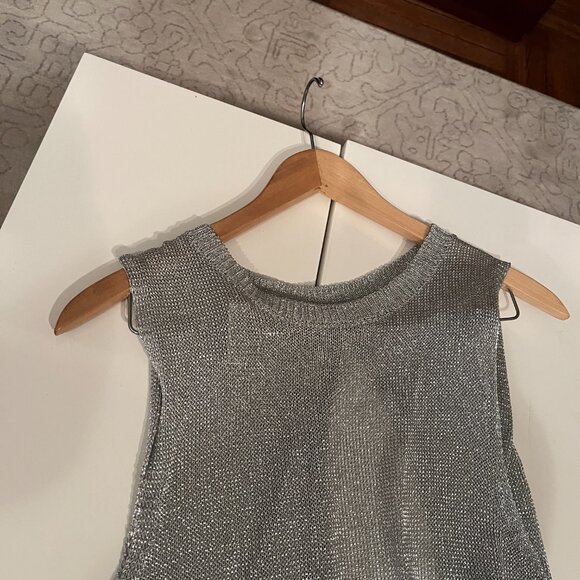 Silver Shiny Sleeveless Dress by H&M (Size‎ 6) - Picture 8 of 15